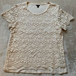 Ann Taylor Crochet Front Top